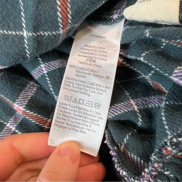 MADEWELL Cotton 'Colette' Green Western Plaid Mini Tiered Shirt Dress - Sz 4 - Picture 7 of 12